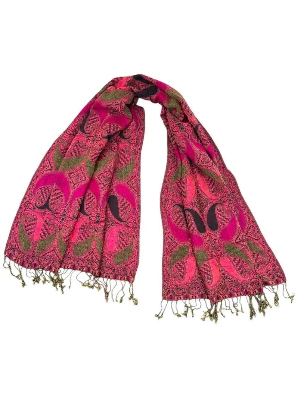 Pink & Green Pashmina Scarf